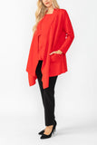 Red Intricate Line Asymmetrical Jacket