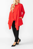 Red Intricate Line Asymmetrical Jacket