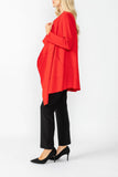 Red Intricate Line Asymmetrical Jacket