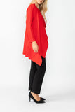 Red Intricate Line Asymmetrical Jacket