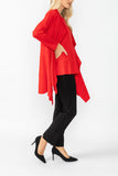 Red Intricate Line Asymmetrical Jacket