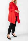 Red Intricate Line Asymmetrical Jacket