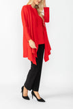 Red Intricate Line Asymmetrical Jacket