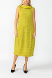 Pear Contrast Cowl Collar Back Zipper Dress