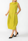 Pear Contrast Cowl Collar Back Zipper Dress
