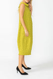 Pear Contrast Cowl Collar Back Zipper Dress
