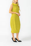 Pear Contrast Cowl Collar Back Zipper Dress