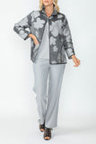 Charcoal Wire Stand Collar Jacquard Jacket