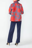 Red Wire Stand Collar Jacquard Jacket