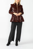 Burgundy Edwardian Collar Side Bubble Pocket Jacket