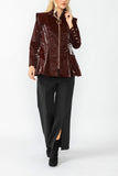 Burgundy Edwardian Collar Side Bubble Pocket Jacket