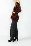 Burgundy Edwardian Collar Side Bubble Pocket Jacket