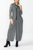 Charcoal Punch Hole Fabric Balloon-Bottom Jumpsuit