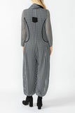 Charcoal Punch Hole Fabric Balloon-Bottom Jumpsuit