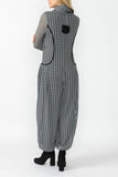 Charcoal Punch Hole Fabric Balloon-Bottom Jumpsuit