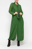 Hunter Green Punch Hole Fabric Balloon-Bottom Jumpsuit