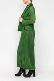 Hunter Green Punch Hole Fabric Balloon-Bottom Jumpsuit