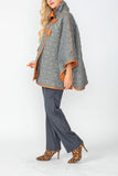 Caramel and Charcoal Reversible Poncho