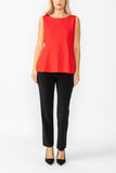 Red Cute Edge Contrast Stitch Sleeveless Top