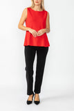 Red Cute Edge Contrast Stitch Sleeveless Top