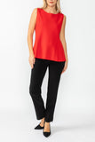 Red Cute Edge Contrast Stitch Sleeveless Top