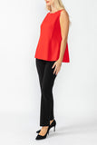 Red Cute Edge Contrast Stitch Sleeveless Top