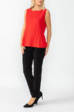 Red Cute Edge Contrast Stitch Sleeveless Top