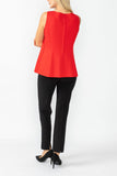 Red Cute Edge Contrast Stitch Sleeveless Top