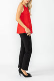 Red Cute Edge Contrast Stitch Sleeveless Top