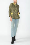 Olive and Lime Contrast Mirror Quilted Blazer