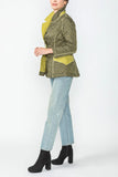 Olive and Lime Contrast Mirror Quilted Blazer