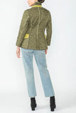 Olive and Lime Contrast Mirror Quilted Blazer