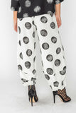 Plus Size White Texture Dot Woven Pants