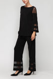Black Mesh Long Pants