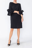 Black Bow Sleeve Dress