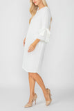 White Bow Sleeve Dress