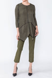 Olive Pinstripe Tunic Top