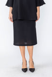 Black Cube Poly Side Slit Skirt