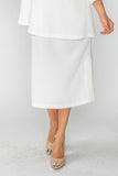 White Cube Poly Side Slit Skirt