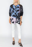 Orchid Lantern Sleeve Tropical Print Tunic Top