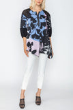 Orchid Lantern Sleeve Tropical Print Tunic Top
