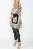 Taupe Graffiti Tunic Dress W/ Pocket