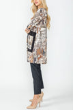 Taupe Graffiti Tunic Dress W/ Pocket