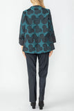 Teal One Button Jacket W/ Circle Cluster