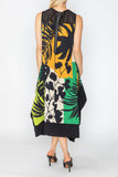 Lime Tropical Print Tank Dress