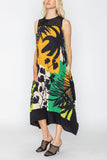 Lime Tropical Print Tank Dress