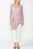 Rose Drape Pocket Mesh Tunic Top