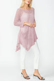 Rose Drape Pocket Mesh Tunic Top