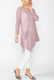 Rose Drape Pocket Mesh Tunic Top