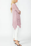 Rose Drape Pocket Mesh Tunic Top